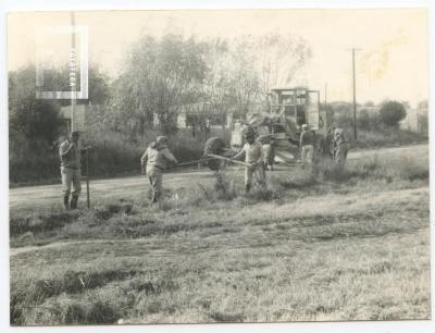 Trabajos de zanjeo en el Barrio Otamendi