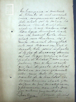 Expediente del Juzgado de Paz Campana de 1909