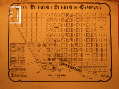 Plano del Puerto y Pueblo de Campana