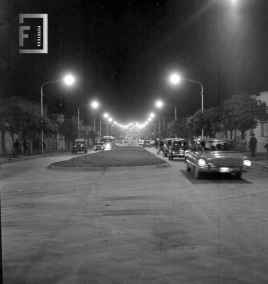 Inauguración del alumbrado en la Avda. Rivadavia
