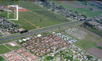Vista aérea de los barrios Siderca Rojo y Verde