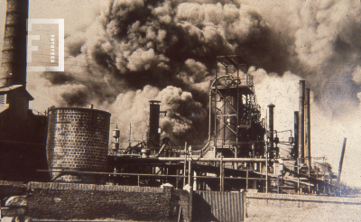 Incendio en la Compañía Nacional de Petróleo en 1934