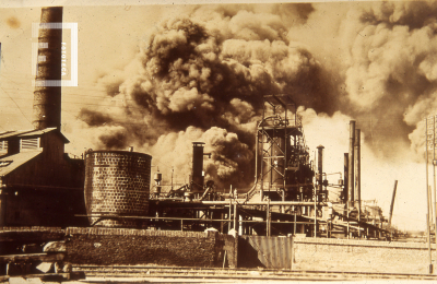 Incendio en la Compañía Nacional de Petróleo en 1934