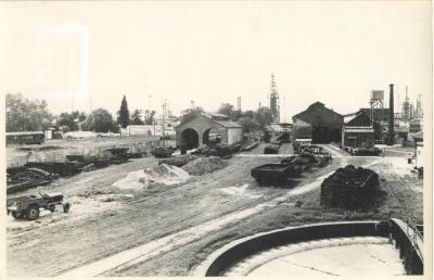 Vista de los galpones del ferrocarril