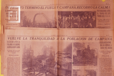 Nota del diario La Nación sobre el incendio de "La Nacional"