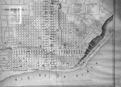 Plano de la ciudad de Bs. As. cuando se iniciaba el F.F.C.C. en Campana
