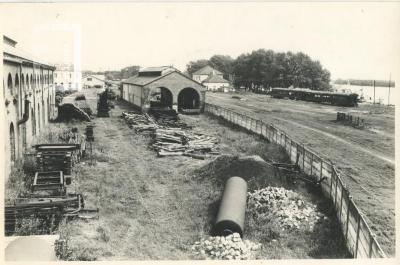 Vista de los galpones del ferrocarril