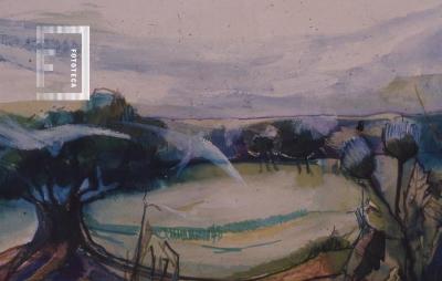Pintura de paisaje de bañados