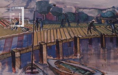 Pintura de la construcción del muelle