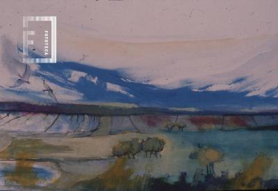 Pintura de paisaje de bañados