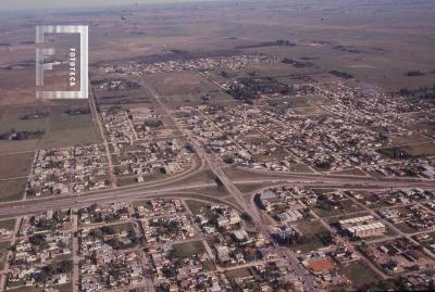Vista aérea del cruce de las rutas 6 y 9