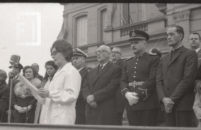 Autoridades presentes en el acto del 25 de mayo de 1968
