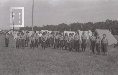 Niños Boy Scouts de campamento