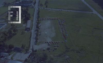 Vista aérea de campamento de Boy Scouts en el Club Siderca