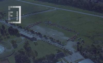 Vista aérea de campamento de Boy Scouts en el Club Siderca