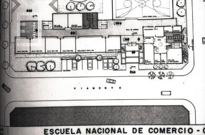 Reproducción del dibujo de la Escuela Nacional de Comercio