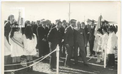 Ingeniero Agustín Rocca en inauguración Pabellón Barrio Dálmine Nuevo