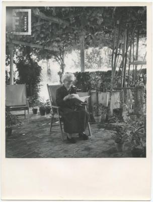 Abuela en el jardín