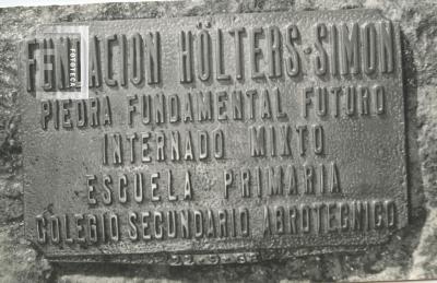 Colocación de la piedra fundamental del Colegio Secundario agrotécnico Holters